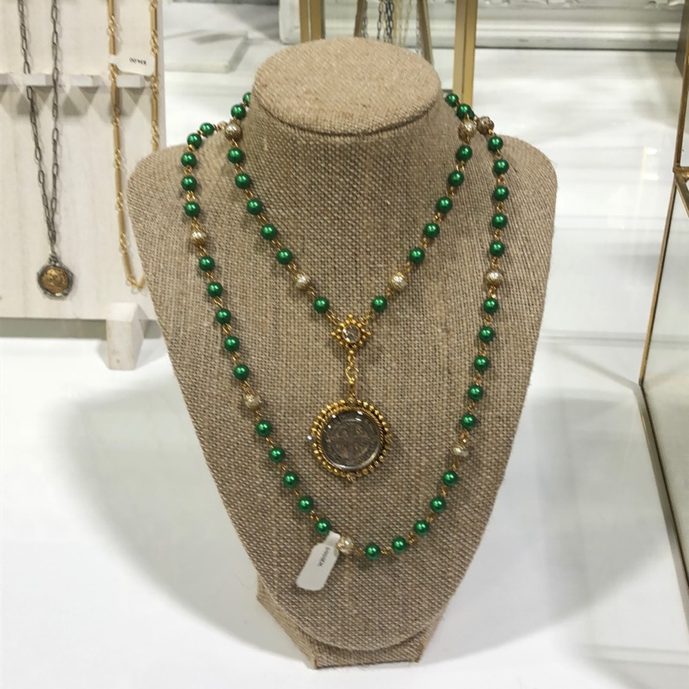 VSA San Benito Pearl 6mm Rosary-bg-eden green